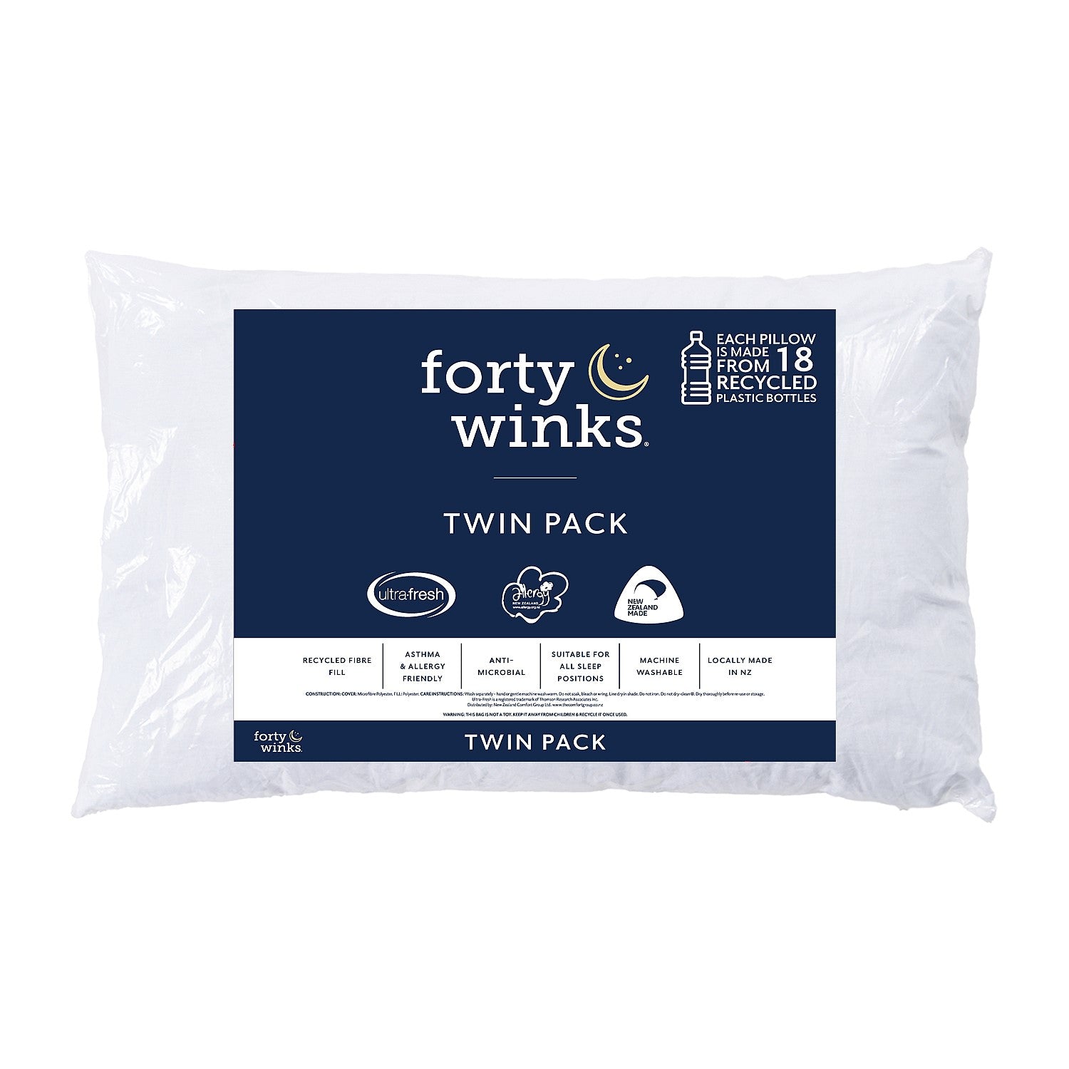 Forty Winks Twin Pack Pillow