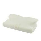 White ergonomic aloe vera pillow with a contoured shape and textured cover, designed to provide targeted head and neck support.