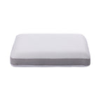 White dual side memory foam pillow with a rectangular shape and textured cover.