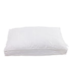 A white quilted pillow or cushion shown alone on a plain white background.