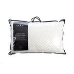 A packaged white pillow with a black handle and a black label that reads 'eden' and 'AirFlex TPE Support Pillow' on a plain white background.