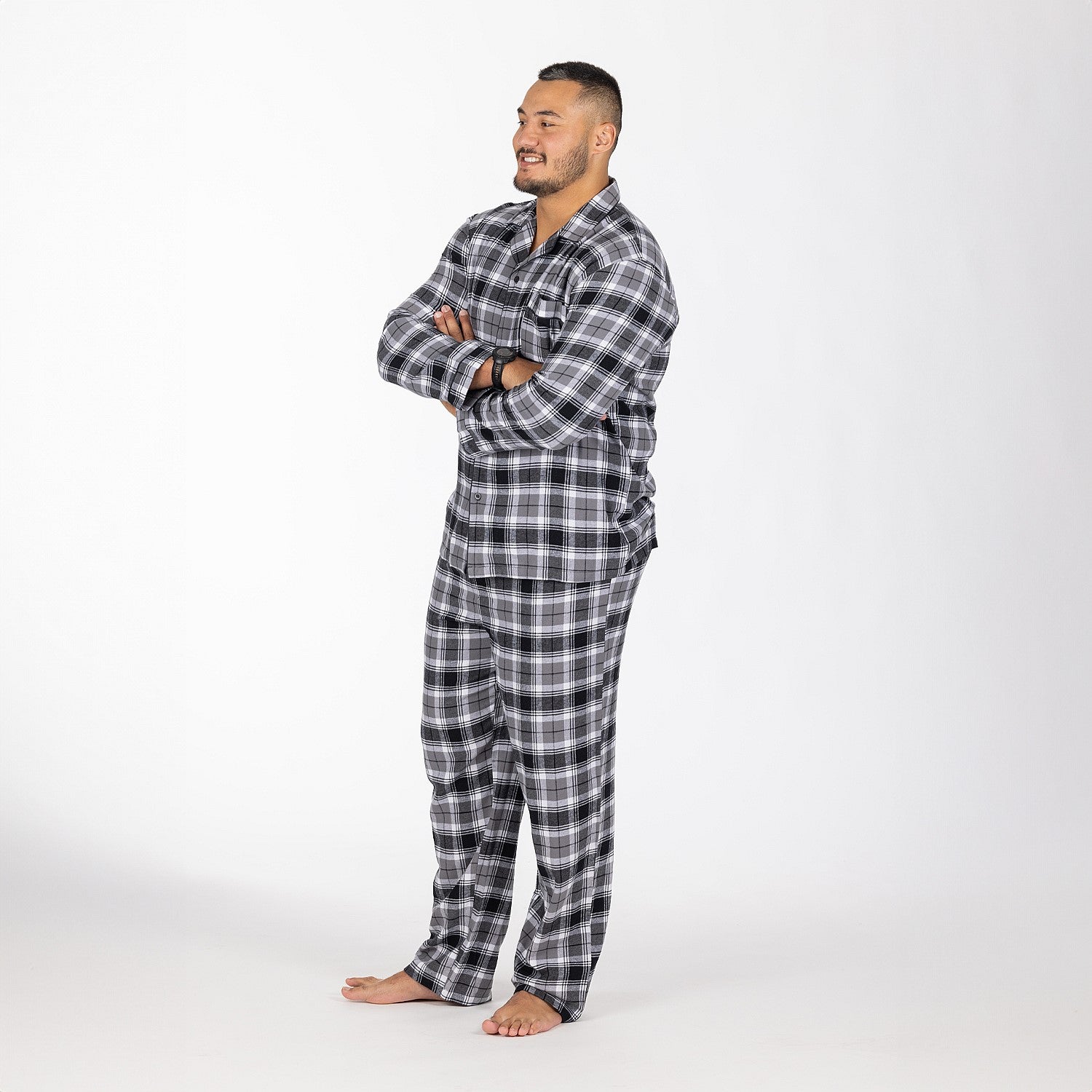 bb&b Sleep Multi Check Grey Men's PJ Set