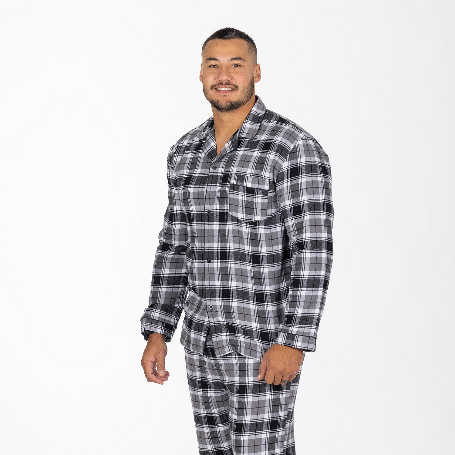 bb&b Sleep Multi Check Grey Men's PJ Set