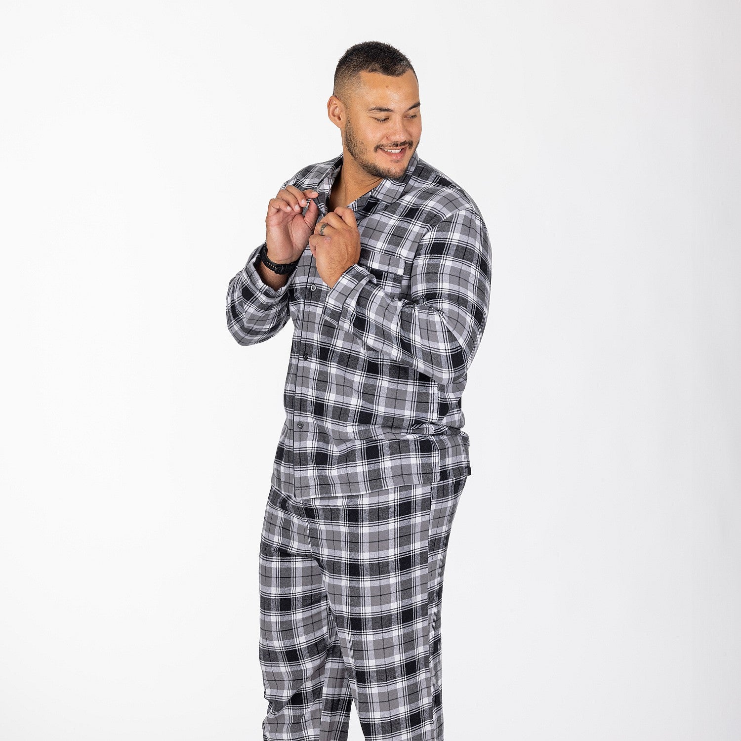 bb&b Sleep Multi Check Grey Men's PJ Set