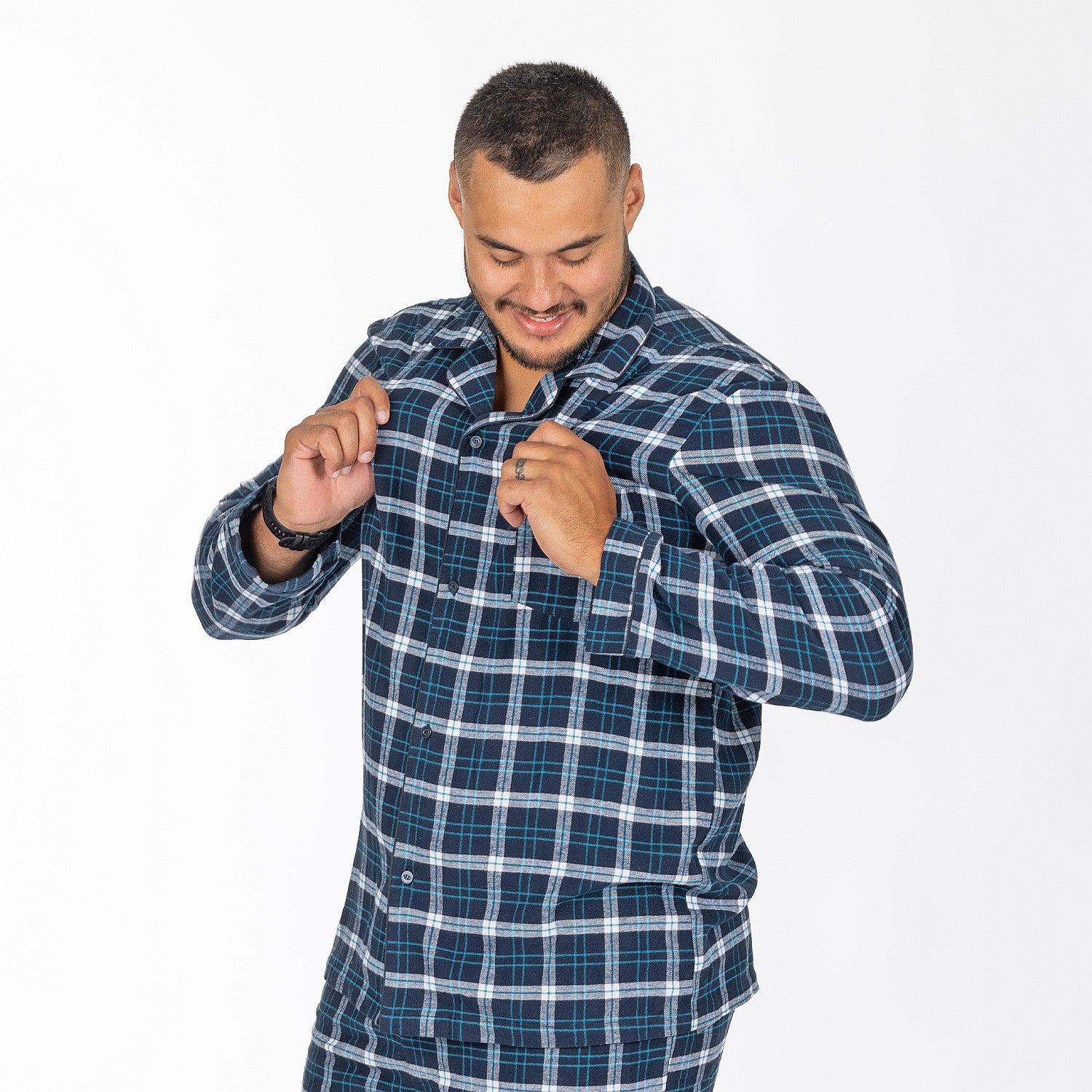 bb&b Sleep Multi Check Navy Men's PJ Set