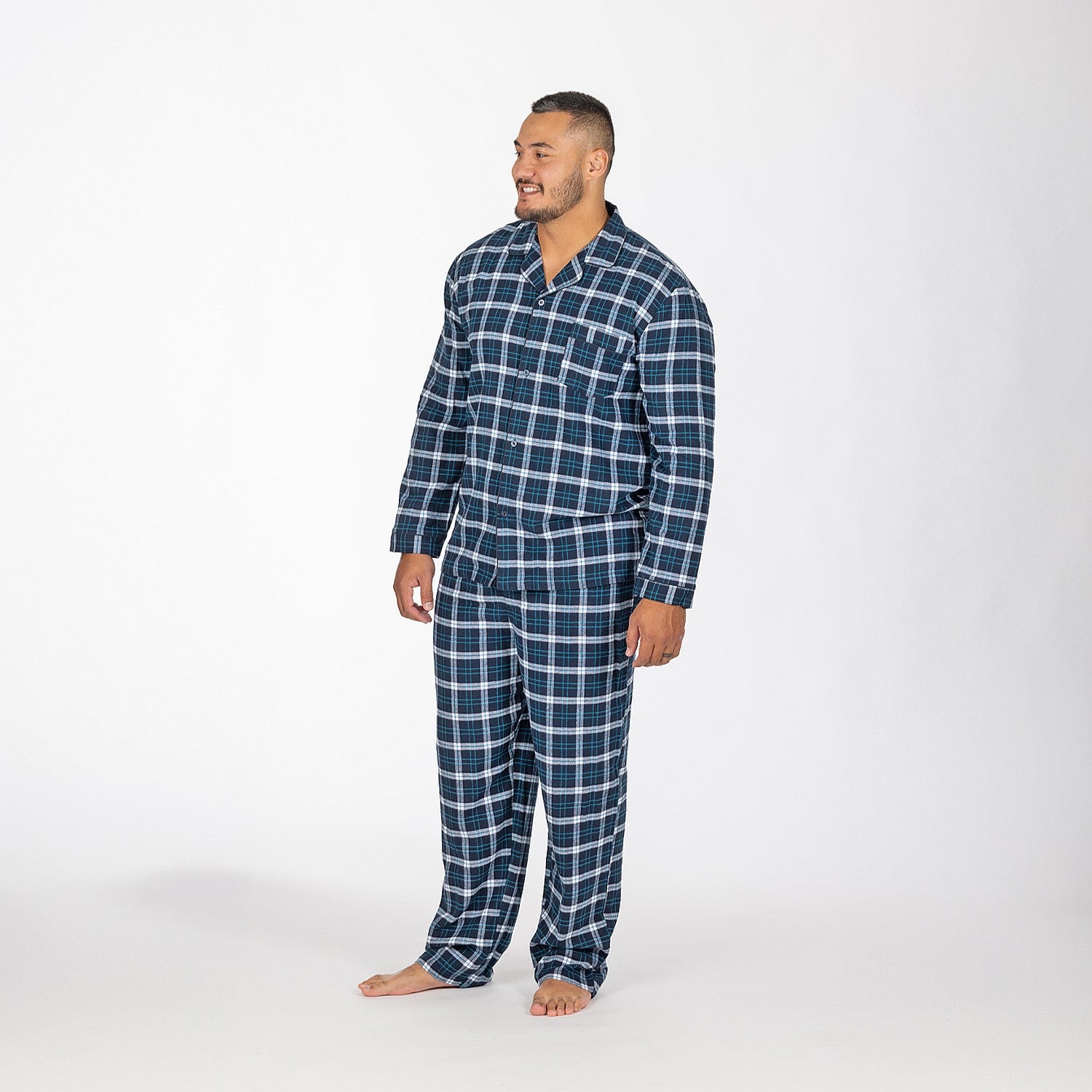 bb&b Sleep Multi Check Navy Men's PJ Set