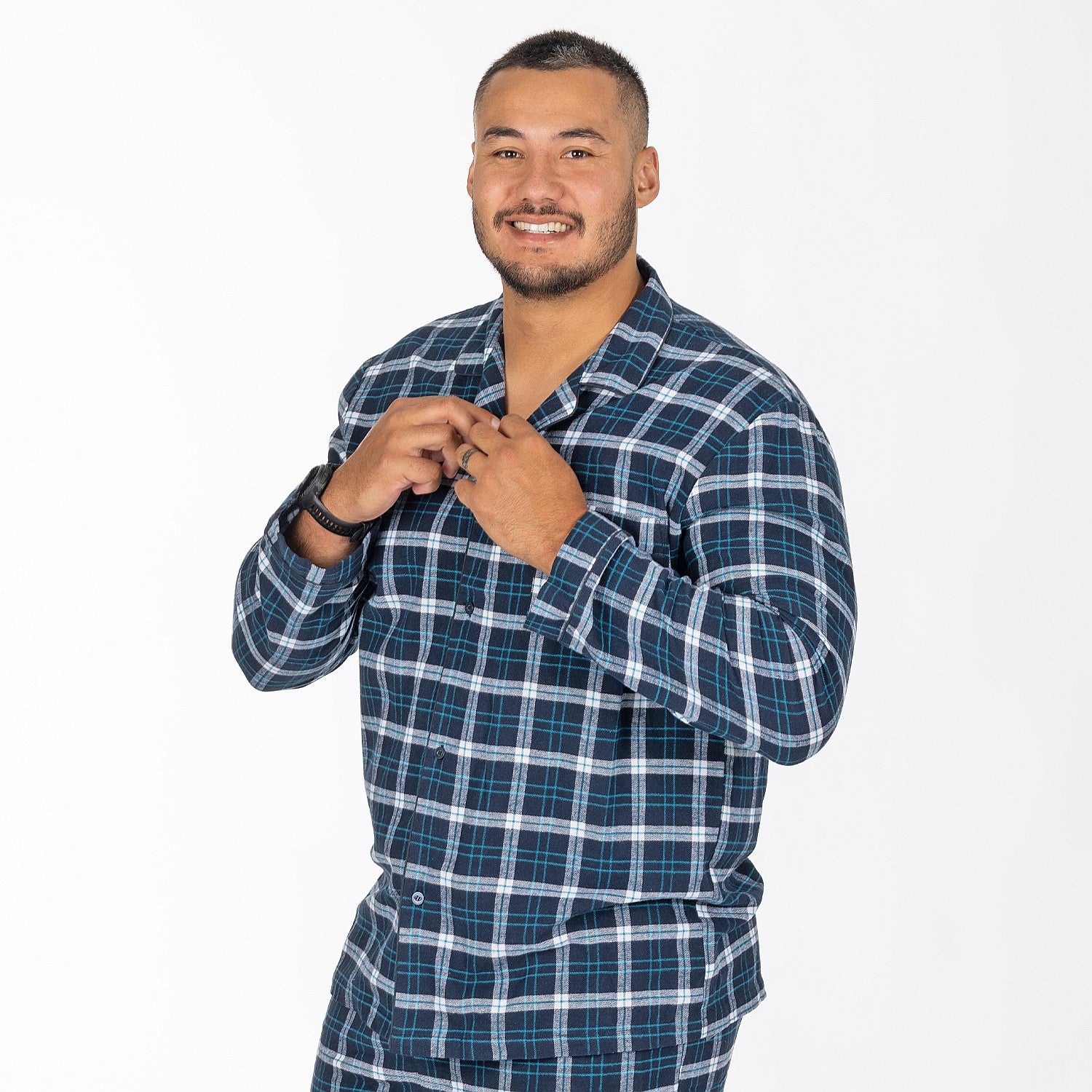 bb&b Sleep Multi Check Navy Men's PJ Set