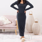 Simple & Sunday Rib Scoop Neck Dress