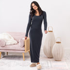 Simple & Sunday Rib Scoop Neck Dress
