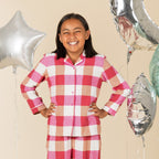 bb&b Sleep Kids Fuchsia Check Flannelette Pj Set