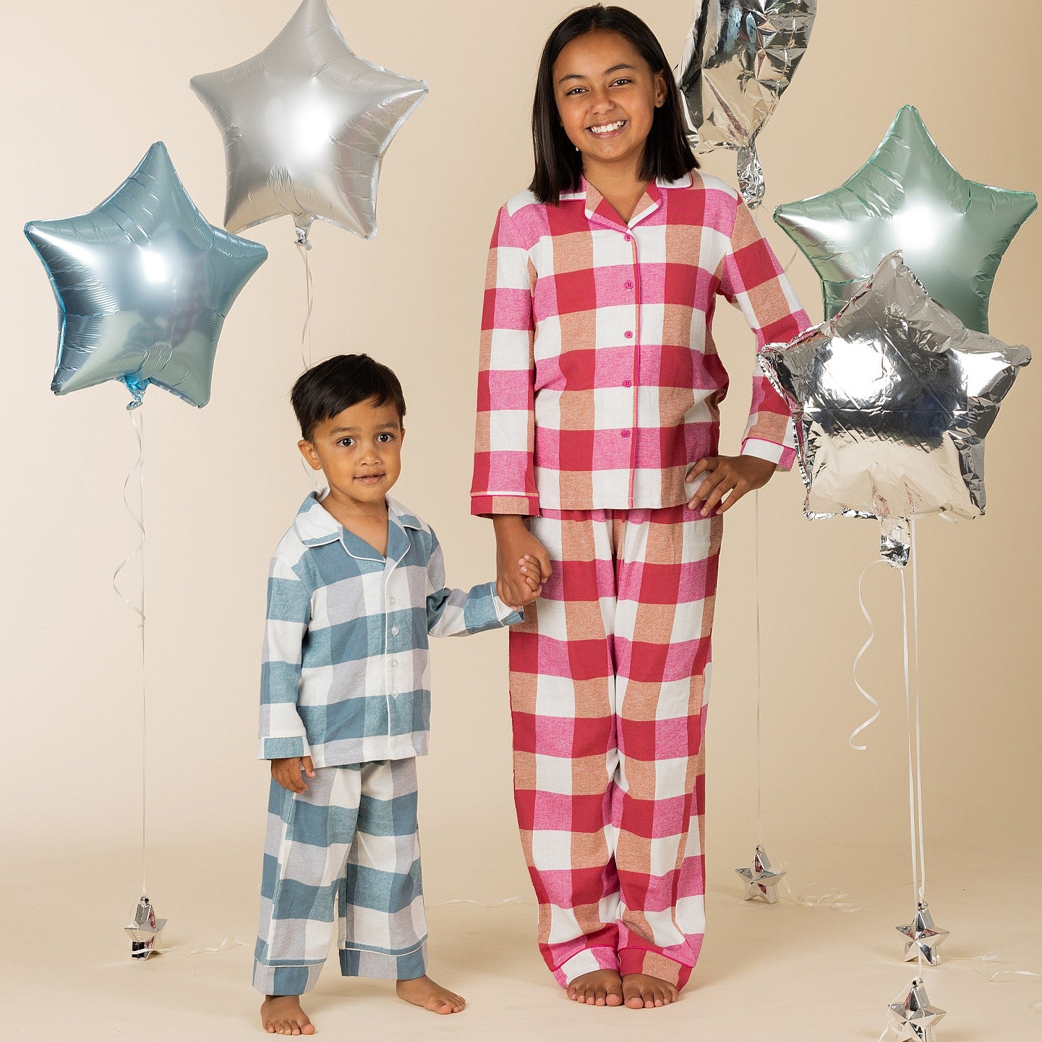 bb&b Sleep Kids Fuchsia Check Flannelette Pj Set