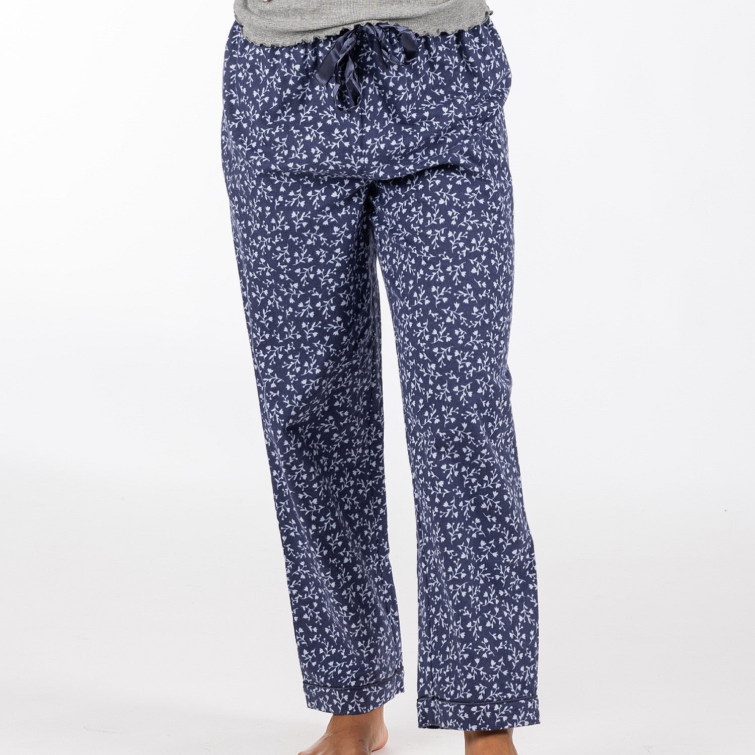 bb&b Sleep Floral Print Flannelette Uncuffed Pants