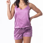 bb&b Sleep Cami & Boxer Satin PJ Set Purple