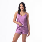 bb&b Sleep Cami & Boxer Satin PJ Set Purple