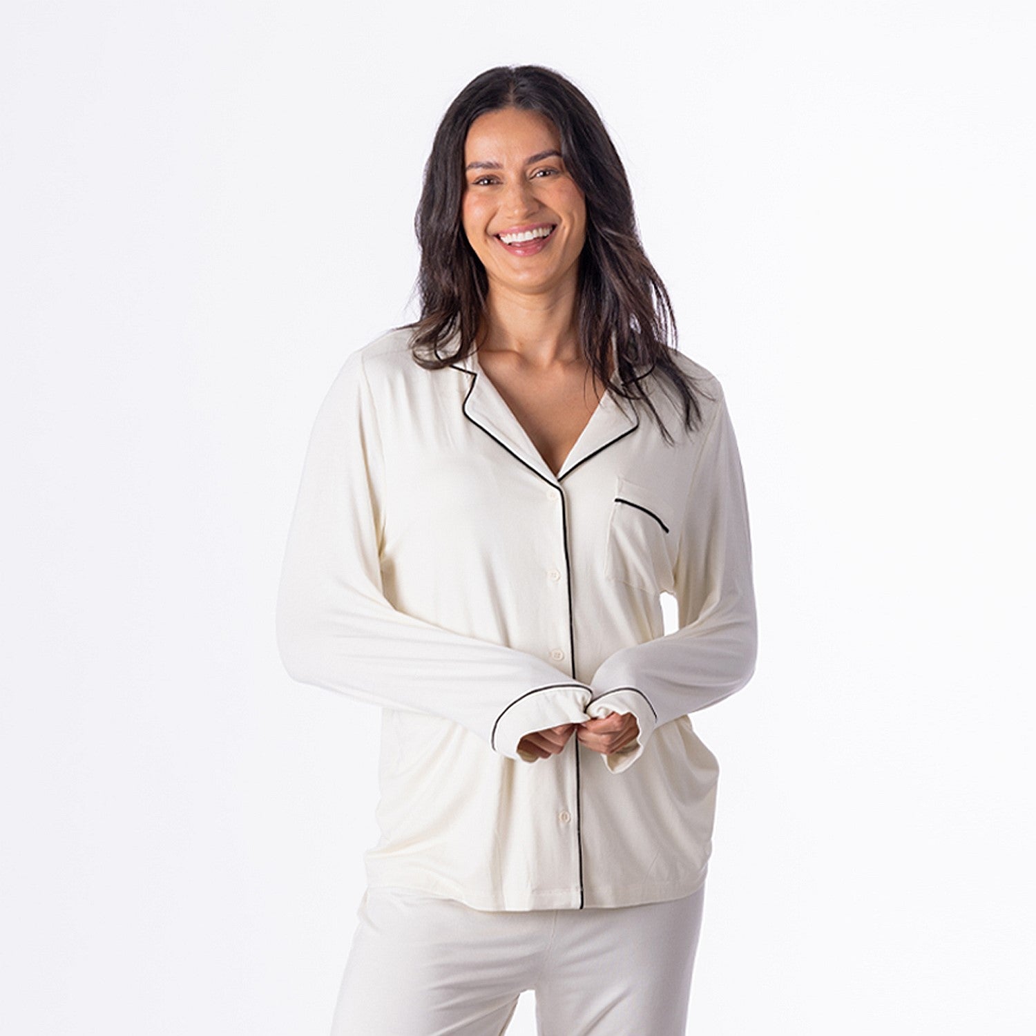 bb&b Sleep Shirt & Long Pant Set With Trim