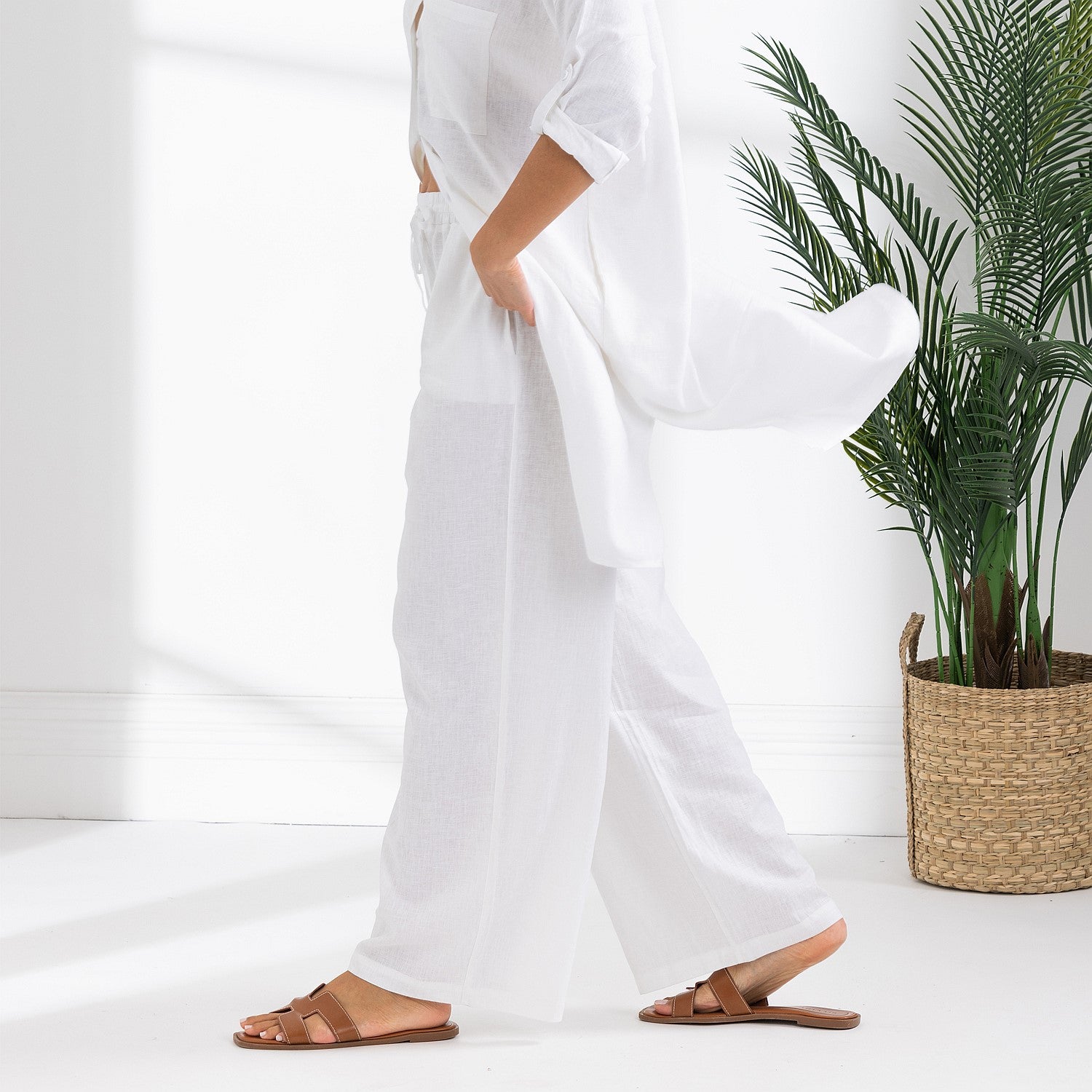 Ecoanthology Linen Blend Wide Leg Pants
