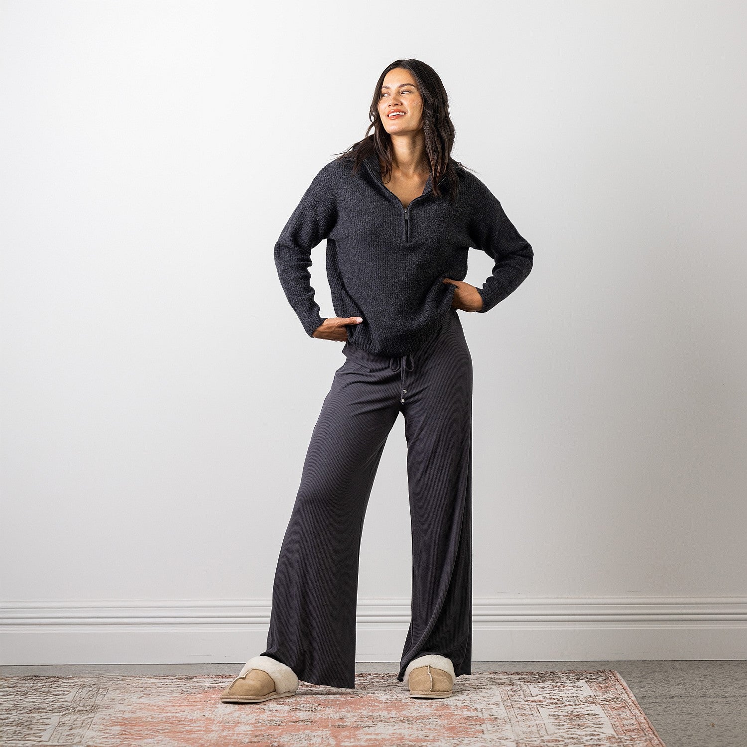 Simple & Sunday Zip Rib Knit