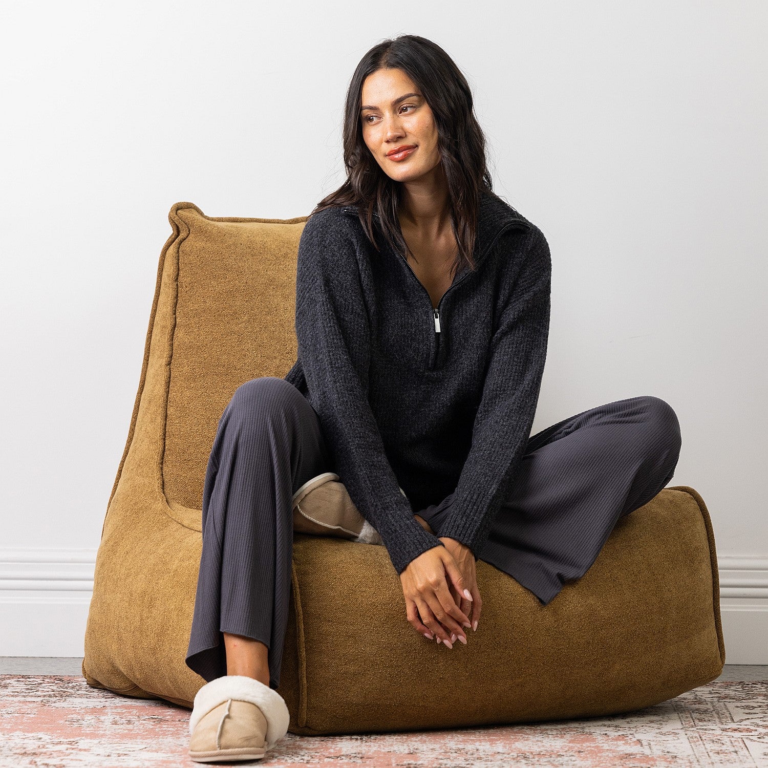Simple & Sunday Zip Rib Knit