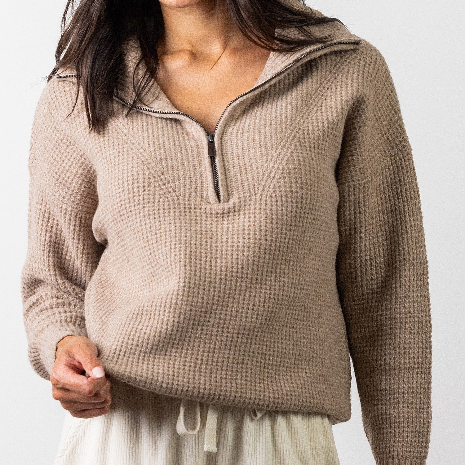 Simple & Sunday Zip Rib Knit