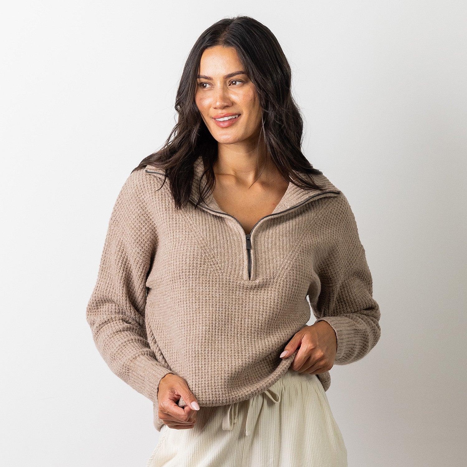 Simple & Sunday Zip Rib Knit