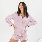 bb&b Sleep Viscose PJ Shirt And Short Set With Trim