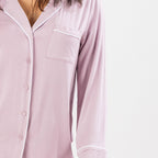 bb&b Sleep Viscose PJ Shirt And Long Pant Set With Trim
