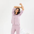 bb&b Sleep Viscose PJ Shirt And Long Pant Set With Trim