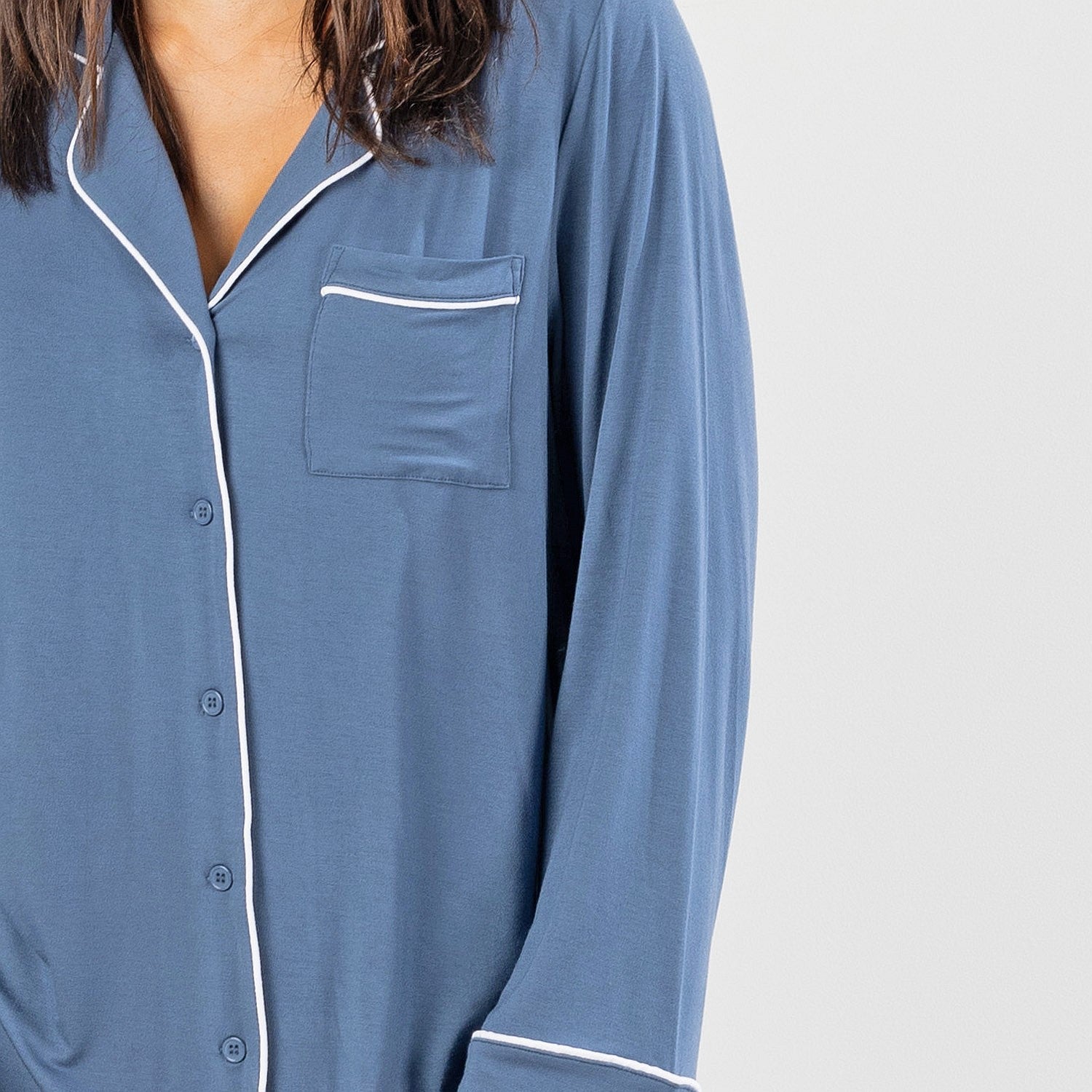 bb&b Sleep Viscose PJ Shirt And Long Pant Set With Trim