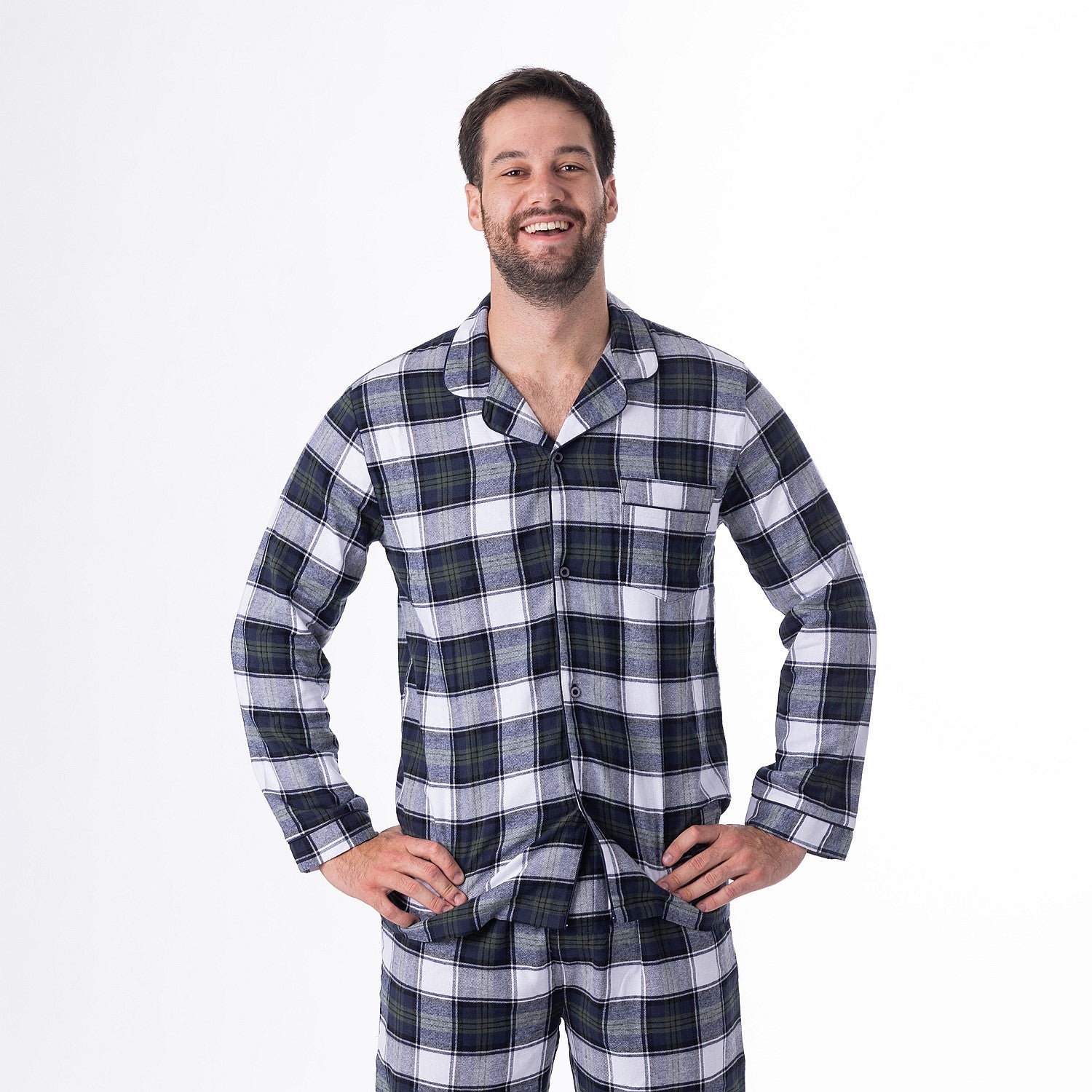 bb&b Sleep Men's Grey Check Flannelette PJ Set