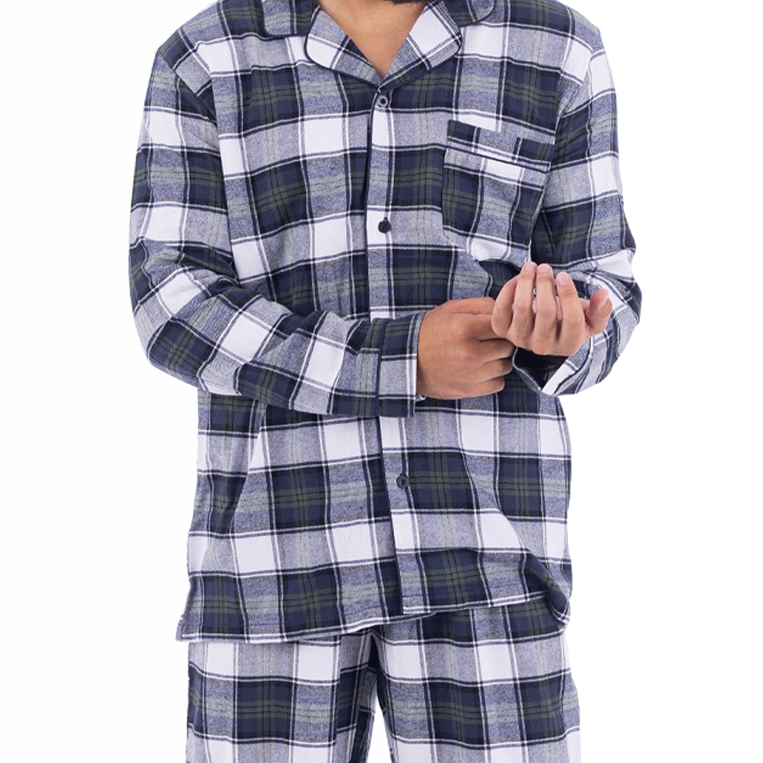 bb&b Sleep Men's Grey Check Flannelette PJ Set