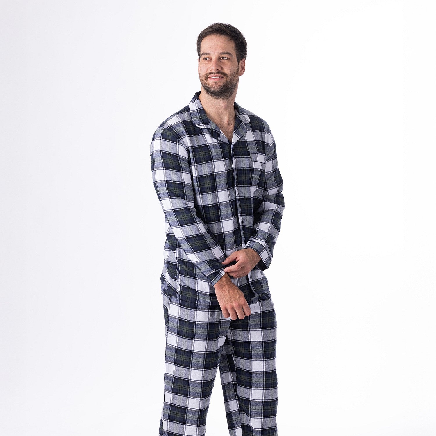 bb&b Sleep Men's Grey Check Flannelette PJ Set