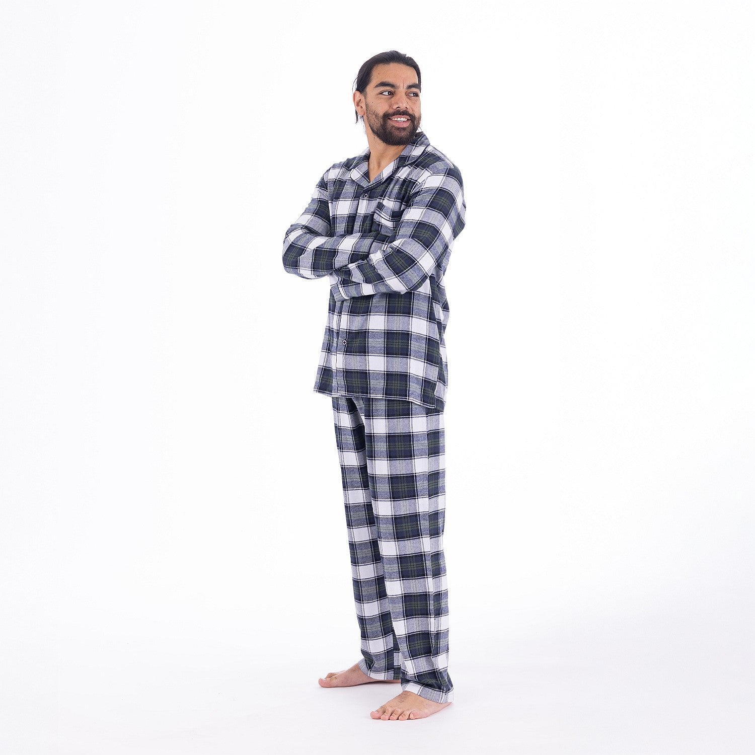 bb&b Sleep Men's Grey Check Flannelette PJ Set