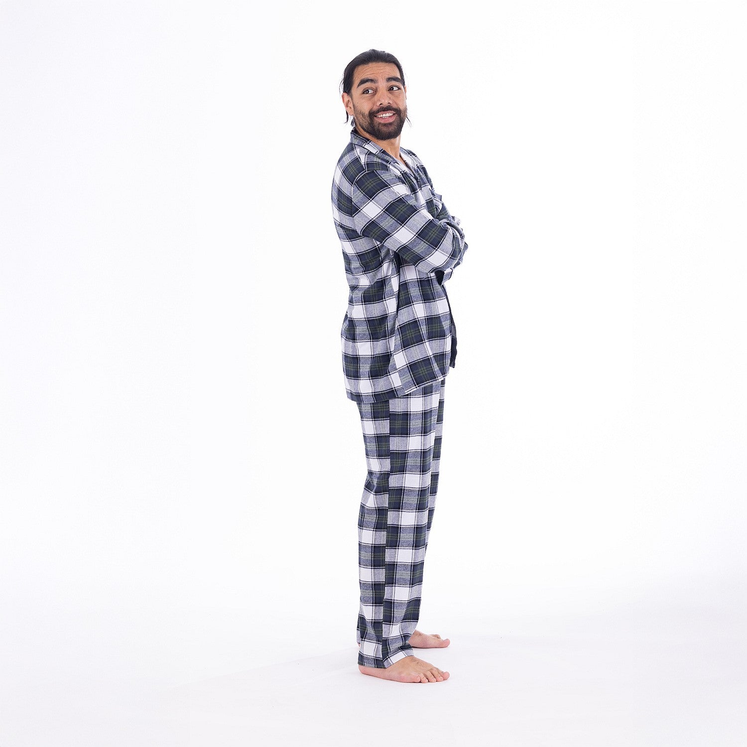 bb&b Sleep Men's Grey Check Flannelette PJ Set
