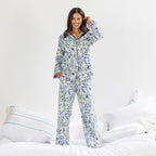 Gracious Living Blue Floral Flannelette Pj Set