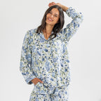 Gracious Living Blue Floral Flannelette Pj Set