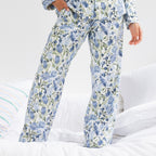 Gracious Living Blue Floral Flannelette Pj Set