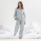 Gracious Living Blue Floral Flannelette Pj Set