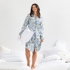 Gracious Living Blue Floral Flannelette Night Shirt
