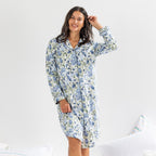 Gracious Living Blue Floral Flannelette Night Shirt