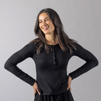 Simple & Sunday Henley Long Sleeve Top