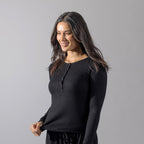 Simple & Sunday Henley Long Sleeve Top