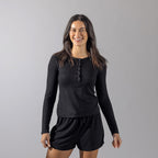 Simple & Sunday Henley Long Sleeve Top