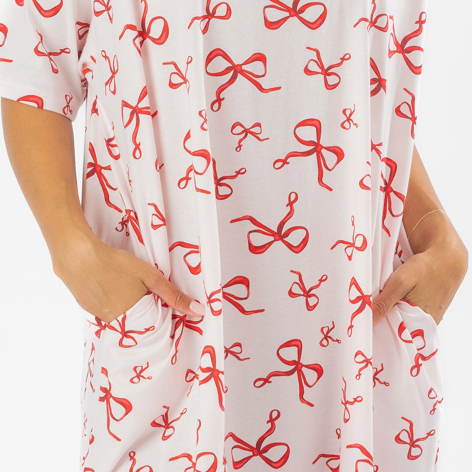 bb&b Sleep Bow Cotton Sleep Tee with Pockets