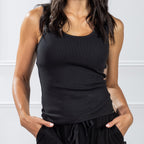 Simple & Sunday Lounge Scoop Rib Tank Top