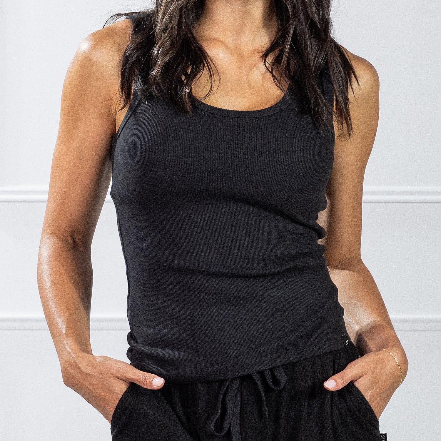 Simple & Sunday Lounge Scoop Rib Tank Top
