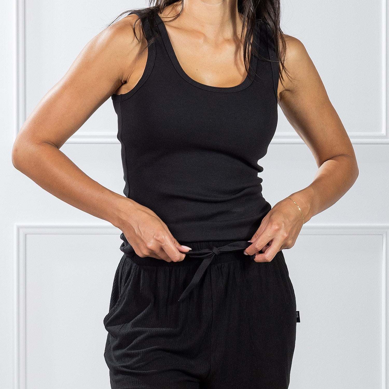 Simple & Sunday Lounge Scoop Rib Tank Top