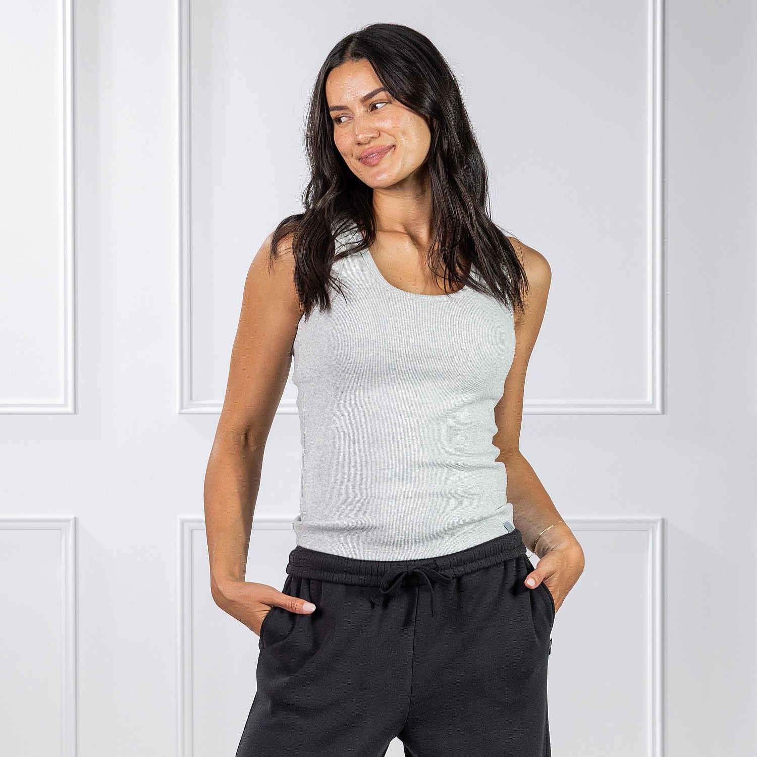 Simple & Sunday Lounge Scoop Rib Tank Top