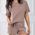 Simple & Sunday Lounge Stripe Rib Knit Top