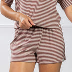 Simple & Sunday Lounge Stripe Rib Knit Shorts