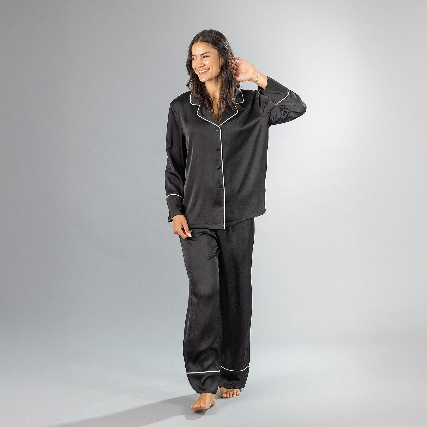 Eden Piped Satin Pyjama Set